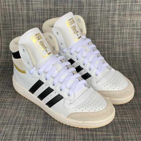 adidas Other - adidas Top Ten High-Top 'White Black Gold' Big Kids Sneakers size 4.5